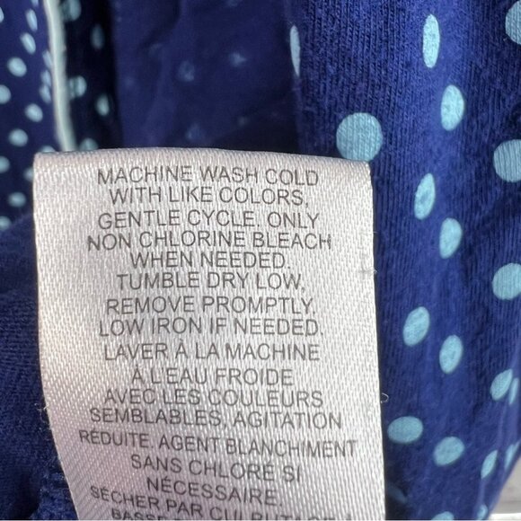 Jessica long top mini dress button down light blue and navy Blue Polka Dot Shirt - Picture 10 of 11